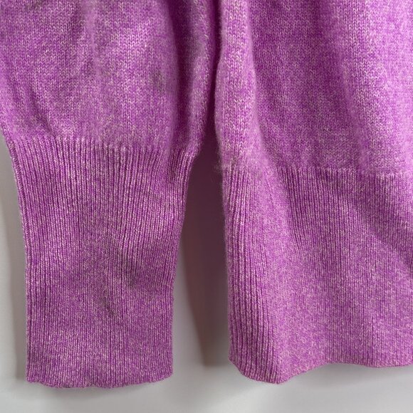 J. Crew 100% Cashmere Marled Fold Over Turtleneck Sweater Size Small Purple NWT - Picture 4 of 12